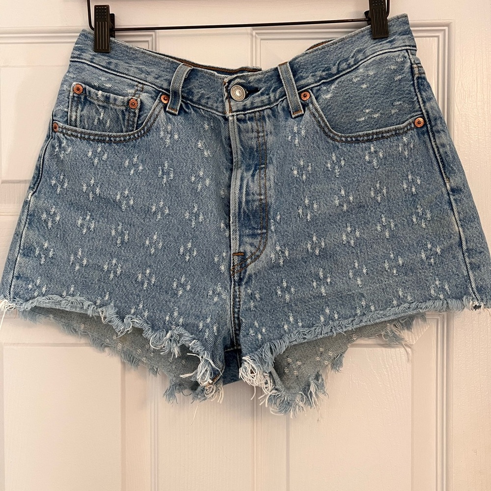 Levi's Light Blue textured Jean Shorts size 29